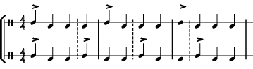 3拍フレーズの譜例